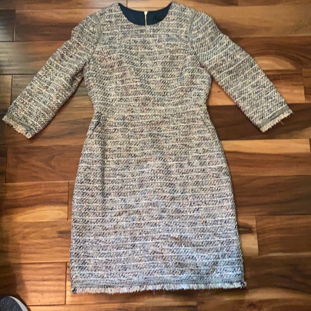 J Crew tweed sheath 3/4 sleeve